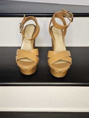 Gianni Bini Cognac Platform Ankle-Strap Sandals